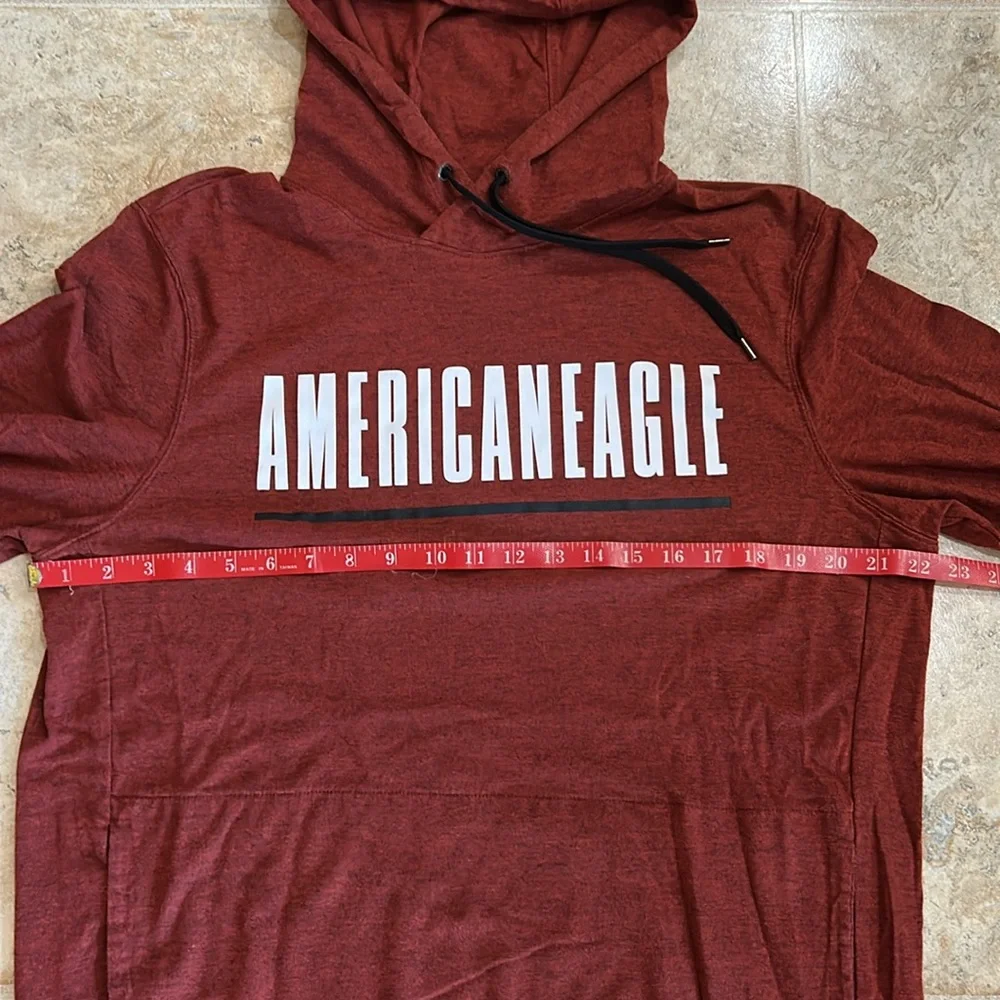 American Eagle Outfitters Men's Burgundy Hoodie - Picture 4 of 7